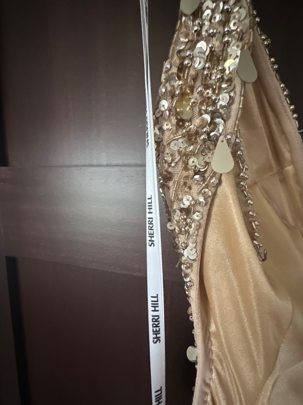 2026 Sherri Hill Gold beaded prom dress - Picture 2 of 10